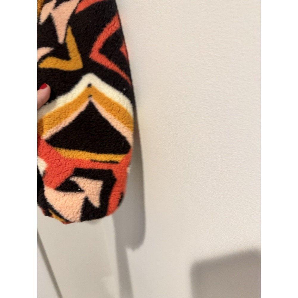 Wrangler Women's Sherpa Sweatshirt Aztec Tribal Colorful Sz M Cozy Pullover Snap - Picture 7 of 10